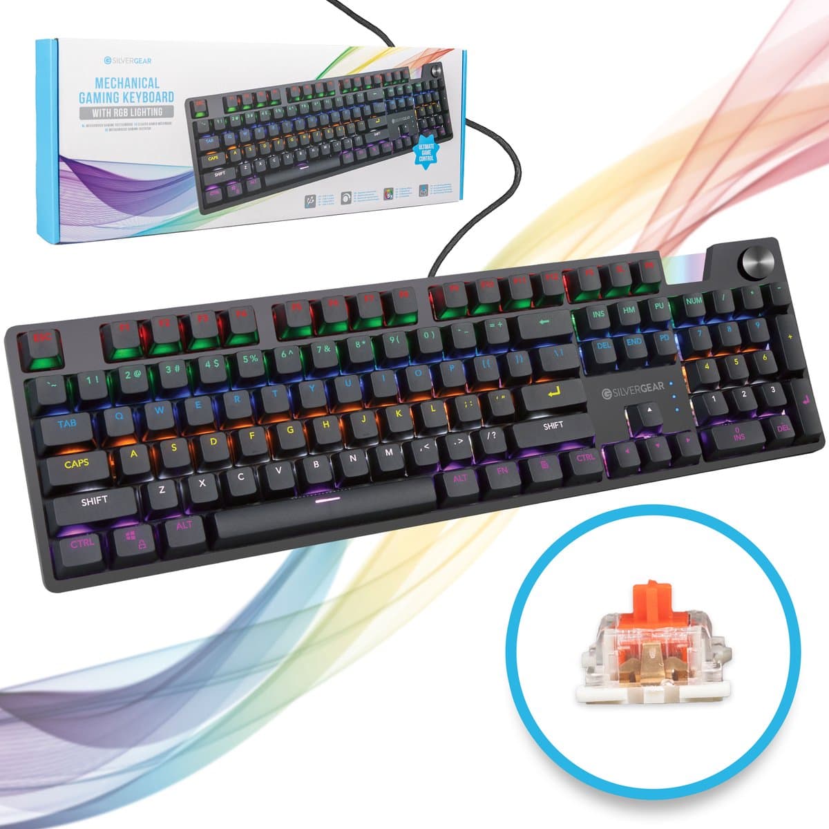 Gaming Keyboard Mechanisch - Afneembare Cover - Letters Vervagen Niet - Toetsenbord - RBG LED Verlichting - Zwart — afbeelding 1