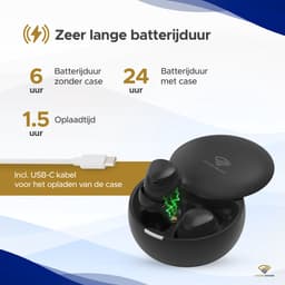 Golden Sound Oordopjes slapen - Draadloze oordopjes - Sleep Plugs - Actiev Noise Cancelling 24dB - Slaap Oortjes - Sport oordopjes - Geschikt voor elke laptop en smartphone - Zwart — thumbnail 3