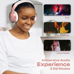 PowerLocus P19 Bluetooth Koptelefoon - Koptelefoon Draadloos - tot 70 Uur Speeltijd en met Aux Kabel - Over Ear Hoofdtelefoon - 3 EQ-Modi - Met Draagtas – Rose Gold — thumbnail 5