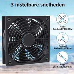 AmtSee® USB-ventilator, multi-speedbediening, met grillbescherming, behuizingsventilator, 120 mm, voor pc/tv-box/ontvanger/AV-cabine/PS4/router, met desktop — thumbnail 4