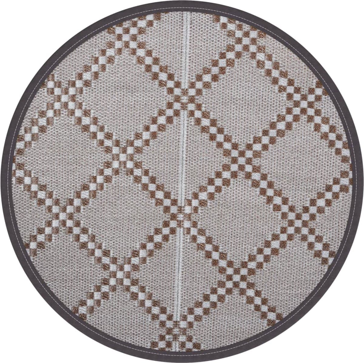 vidaXL - Buitenkleed - ARAKIL - Ø200 - cm - polypropeen - bruin — afbeelding 1