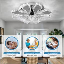Plafondventilator met Verlichting - Plafonniere Met Krachtige Ventilator, Afstandsbediening en App Bediening - Modern Design Slaapkamer - 7 Bladen — thumbnail 2