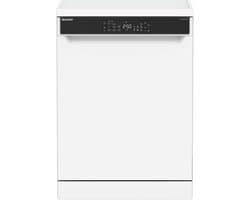Sharp QWNA25F44BWEU - vrijstaande vaatwasser - energie label B - 14 couverts - besteklade + topsproeier - wit