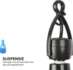 Plafondventilator - 2 Meter lang Snoer - 40cm Ø - Kunststof - Slaapkamer - Woonkamer - Plafond Ventilator - 5W - Opvouwbaar - Stil 25 dB - Zwart — thumbnail 4