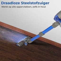 MKSS® Stofzuiger Zonder Zak - Steelstofzuiger Draadloos - Steelstofzuigers - Stofzuigers - Vacuum Cleaner - Grijs met Blauw — thumbnail 4