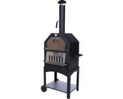 RedFire – Lorenzo Outdoor Oven – Zwart - Staal – Stevig staal - Industrieel – Terrasverwarming – Sfeerhaard – Oven – inclusief: Pizza Plaat - Oven 50 x 37 cm
