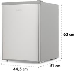 Klarstein Cool Kid - Drankenkoelkast, minikoelkast, minibar, 66 liter inhoud, 109 kWh/jaar, vrijstaand, 45 x 63 x 51 cm (B x H x D), 42 dB, grijs / geborsteld roestvrij staal - 66L - voor Bar - Drankkoelkast - Drankenkoeler — thumbnail 5