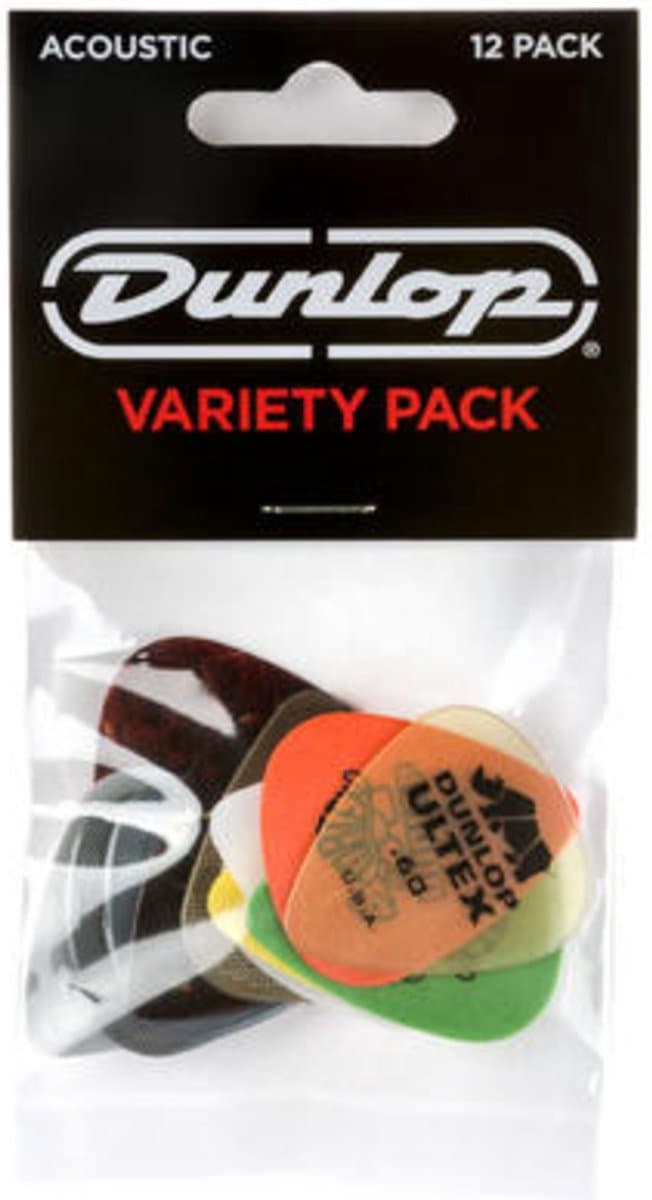 Dunlop PVP112 Acoustic Variety Plectrum 12-Pack - Plectra, light / medium, mix van 12 stuks — afbeelding 1