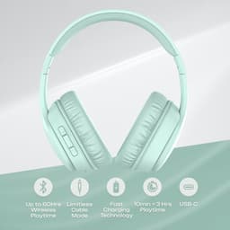 PowerLocus P7 - Draadloze Over-Ear Koptelefoon Inklapbaar - Bluetooth Hoofdtelefoon - Met microfoon – Headphone – Incl. Carry Case - Mint — thumbnail 4