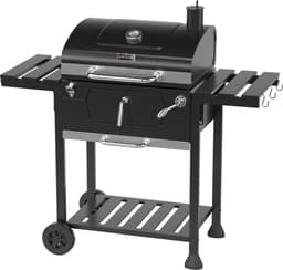 KitchenBrothers Houtskool BBQ - Smoker Barbecue - Verstelbaar Kolenrooster - PFAS Vrij - 42x57cm Grilloppervlak - Zijpanelen - Vaderdag Cadeau - Zwart — thumbnail 1