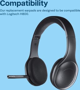 MMOBIEL Oorkussens voor Logitech H800 Hoofdtelefoon - Sponge Koptelefoon Oorkussen Oorkussens - Hoofdtelefoon Earpads – Zwart — thumbnail 3