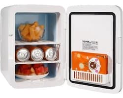 Bolmans - Mini Koelkast - Minibar - Minikoelkasten - Camping Koelkast - Koel- en Verwarmingsfunctie - 9V - 220V - Voor Kantoor, Kamer en Slaapzaal - Wit