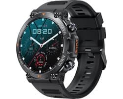 DutchWanted - Indestructible Smartwatch - 47mm - Voor Dames en Heren - Stappenteller - Hartslagmeter - IOS en Android - Zwart