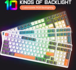 Fuegobird K3 Mechanisch Gaming Toetsenbord - 100keys - Rood Switch - QWERTY - Mechanical RGB Backlight Keyboard - Shimmer — thumbnail 3