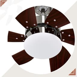 Plafondventilator met Verlichting - 6 Standen en Timer - Incl. Afstandbediening - Winter en Zomer Functie - Stil - Slaapkamer - Woonkamer - E27 fitting - Plafond Ventilator - Donkerbruin — thumbnail 2