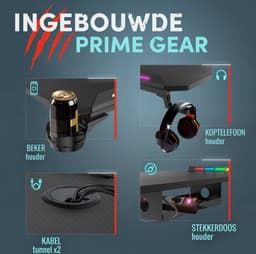 For The Win Gaming Bureau met LED Verlichting - 120x74x60 cm - Game Bureau - Incl. RGB Muismat - Gaming Desk - Computer Tafel - Gaming Tafel — thumbnail 5