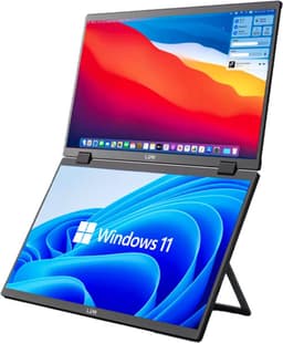 Lipa HDR-72 Dual Portable monitor Full HD - Foldable opvouwbaar scherm - Beeldscherm - Computerscherm - Ultrawide monitor - Ook Windows & MacOS - 2x 15.6 inch - Tri-screen- Triple monitor - 60 Hz - HDR en IPS - Verticaal Ultrawide — thumbnail 1
