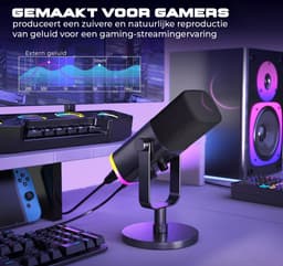 FIFINE - AM8 - USB / XLR Studio Microfoon - Geschikt voor PC/PS4/PS5 - RGB - Podcast - Gaming - Streaming - Zwart — thumbnail 2