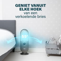 Bladloze Ventilator – 45 W – Oscillerend – Timer 15 U – LED Display – Afstandsbediening – Stil & Krachtig – Princess 351500 – Wit — thumbnail 4