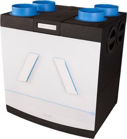 Orcon HRC-500 EcoMax WTW unit met isolerende EPP behuizing, vochtsensor en randaarde, zwart/wit — thumbnail 1