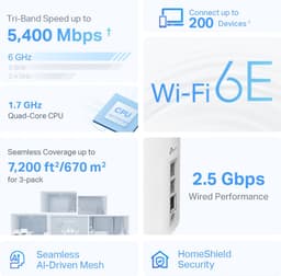 TP-Link Deco XE75 Pro (3-pack) Tri-band (2.4GHz / 5GHz / 6GHz) Wi-Fi 6E (802.11ax) With Internet. — thumbnail 2