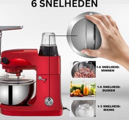 Bolture Foodprocessor - Multifunctionele Keukenmachine - 4-in-1 Krachtige Foodprocessor - Foodprocessor met Accessoires - 1000W — thumbnail 4