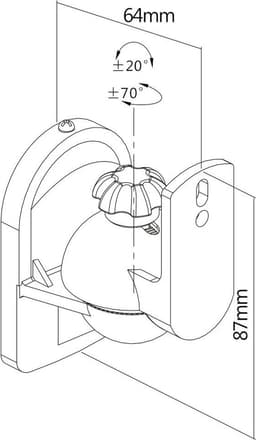 Universele Luidspreker Beugels - Set van 2 - Draai- en kantelbaar - Tot 3,5kg - Wit — thumbnail 4