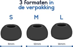 Ibley ComfortFit Siliconen oortips voor Samsung Galaxy Buds 3 Pro grijs - Siliconen Earplug - S/M/L formaat - 3 paar - 3 maten - Galaxy Buds 3 Pro oortips — thumbnail 5