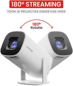 LUMISTAR® Pro Mini Beamer – Full HD Projector met 4K Ondersteuning – Draagbare Beamer met WiFi 6 & Bluetooth 5.2 – Inclusief Android 13.0 & Ingebouwde Speakers – Geschikt voor Netflix, Disney+ & YouTube — thumbnail 5
