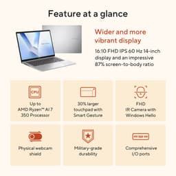 ASUS Vivobook 14 M1407KA-LY011W - Copilot+ Laptop - Ryzen AI 5 - 16GB/512GB - 14 inch — thumbnail 2