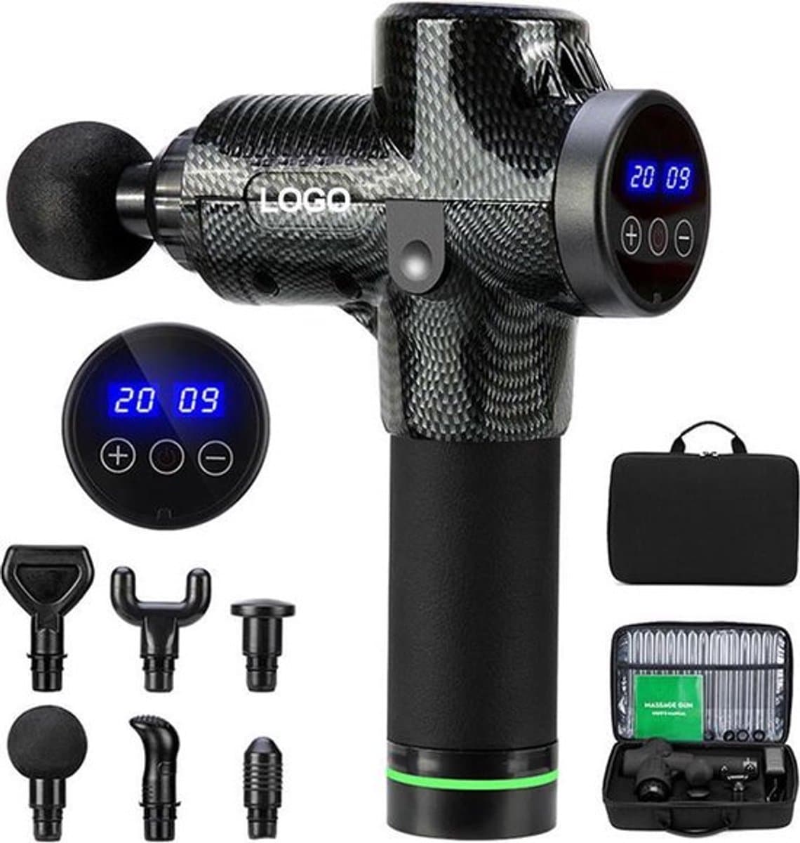 Elpatron Massage gun- profesioneel massage pistool-6 opzetstukken en koffer- massage pistool 30 standen- massageapparaat-massagegun — afbeelding 1