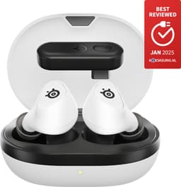 Arctis GameBuds — Actieve Noisecancellation — Mobiele app met audiopresets — 40 uur accuduur met Qi-oplaadcase — PC, Mobile & Playstation — Wit — thumbnail 1