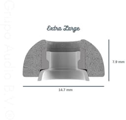 Foam eartips geschikt voor Airpods Pro (2) - 6× Extra Large - Licht Grijs - zachte memory foam opzet oortjes - foamigo® — thumbnail 3