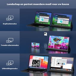 Draagbare LCD-Monitor - Draagbare Monitor Met Touchscreen - Ultradunne 15.6Inch 1920*1080P IPS Monitor - Full HD - Met Standaard - HDMI Portable Gaming Monitor - Zakelijke Draagbare Mini Laptop - Zwart — thumbnail 2