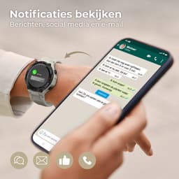 Nuvance Outdoor Smartwatch - 45 mm - IP67 Waterdicht - Bluetooth Smartwatch voor Dames en Heren - Smartwatches - Grijs — thumbnail 3