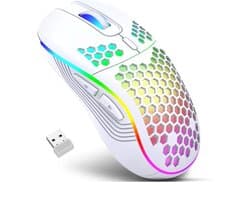 Kubus draadloze gaming muis - 3 verschillende DPI standen - rechtshandig - RGB verlichting - 82 gram - Zwart - werkt met alle software - ergonomisch