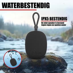 Draadloze Bluetooth Mini Speaker met Koord - IPX5 Waterbestendig - Zwart — thumbnail 4