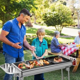 Betaalbare Goederen® houtskool BBQ - RVS - buitenkeuken - - Barbecue - barbeque - barbecues - familie - eten gezelligheid — thumbnail 5