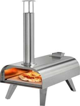 KitchenBrothers Pizza Oven - Houtgestookt - Tafelmodel - PFAS-vrij - Inklapbaar - Pizzasteen - tot 460°C - Pizza maker - Complete Set - Pizzaoven voor Buiten - RVS — thumbnail 1