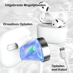 Studio Air Hoesje geschikt voor Airpods 4 - Schokbestendige Siliconen Case - Wit — thumbnail 4