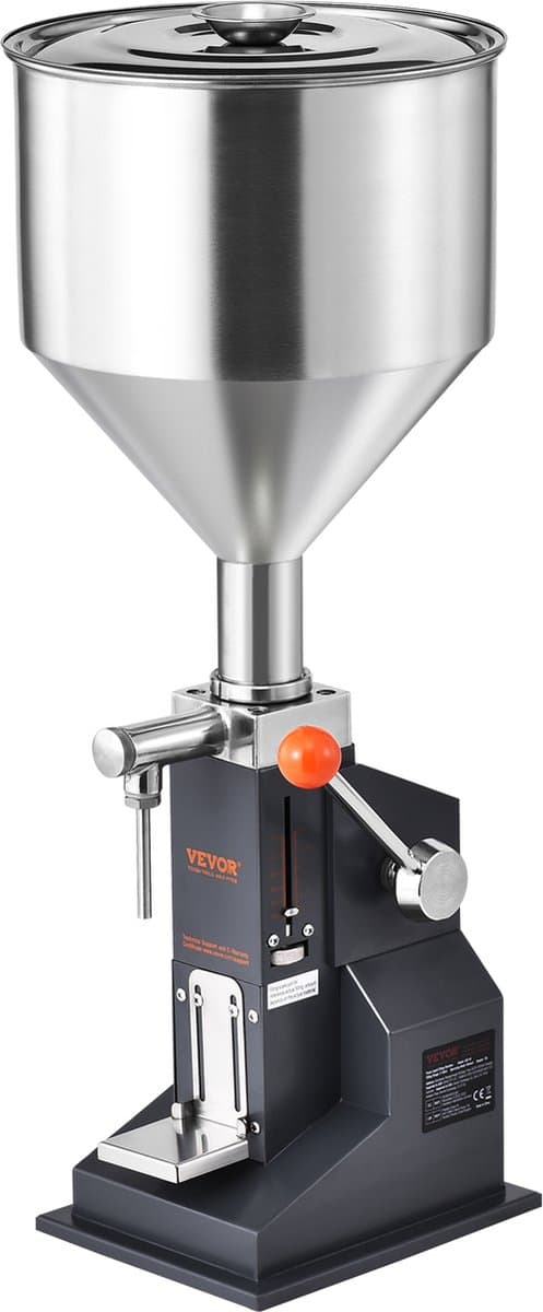 VEVOR 5-50ml Vulmachine Handmatige Vloeistofvulmachine Gemaakt van Food Grade 304 Roestvrij Staal Siliconen Ptfe Vulmachine Inclusief Twee Spuitmonden 4 mm / 8 mm Ideaal voor Het Vullen van Honingolie-Essentie — afbeelding 1