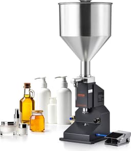 VEVOR 5-50ml Vulmachine Handmatige Vloeistofvulmachine Gemaakt van Food Grade 304 Roestvrij Staal Siliconen Ptfe Compatibel met 500w Luchtcompressor Vulmachine voor Het Vullen van Honingolie-Essentie — thumbnail 2
