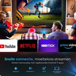Proun Mini Beamer - 4K Beeldkwaliteit - Android 11.0 - Projector Scherm - WIFI 6 & Bluetooth 5.2 - 800 ANSI Lumen - FULL HD - Home Cinema — thumbnail 2