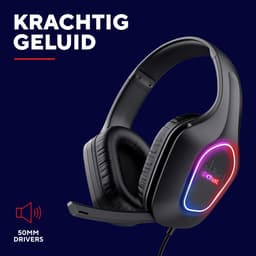 Trust GXT 416 Zirox - Gaming Headset - RGB Verlichting - Bedraad - 50mm Drivers - Over-ear - Zwart — thumbnail 3