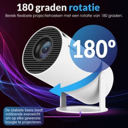Cahaya - Mini beamer 2026 model + Projectiescherm (100'') - Pro versie - Mini Beamer - mini projector - draagbare beamer - projector / beamer - Geïntegreerd Android 12.0 systeem - Screen mirroring smartphone - Home cinema — thumbnail 5
