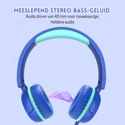StayPowered Koptelefoon - Veilig & Comfortabel voor Kinderen - 85dB Geluidslimiet - Zacht Memory-Schuim - Ergonomisch Ontwerp - Opvouwbaar & Duurzaam - Verstrengelvrij Kabel - Universele Compatibiliteit - Darkblue - Levering Sneller dan Aangegeven! — thumbnail 3