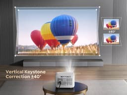 Mini Beamer - Projector - Android - Digitale projector - 5G WiFi - Bluetooth Compatibel met HDMI - Voeding - USB - 20000 Lumen - 300 ± 50% ANSI - 55W - Wit — thumbnail 2