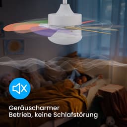 NETTLIFE Plafondventilator Met Verlichting - E27 - Kleurrijk - 6 Bladen Ventilator - met Afstandsbediening - 75cm - Timing Plafondlamp - Voor Woonkamer | Slaapkamer | Keuken | Eetkamer-excl. lichtbron — thumbnail 5