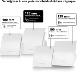 Bosch Badventilator Fan 1500 - 125mm, met Lichtschakelaar, Wandmontage - Wit — thumbnail 4