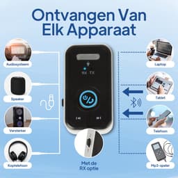 Techard 2 in 1 Bluetooth Transmitter en Receiver Auto BT 5.4 - 3.5MM AUX Bluetooth Ontvanger Handsfree Bellen Bluetooth Audio Receiver - 2026 Model — thumbnail 4